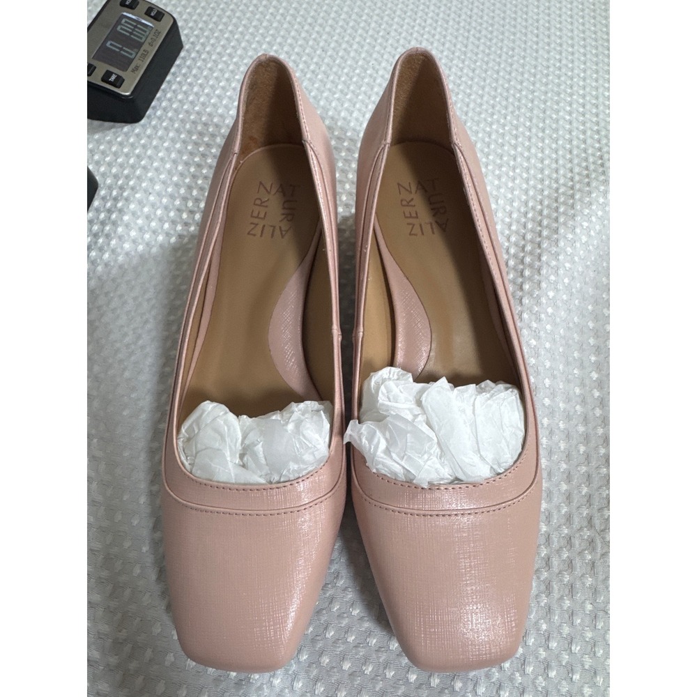 Naturalizer Huntley Pumps Women 7.5W Square Toe Blush Pink Block Heel Dress NWOB